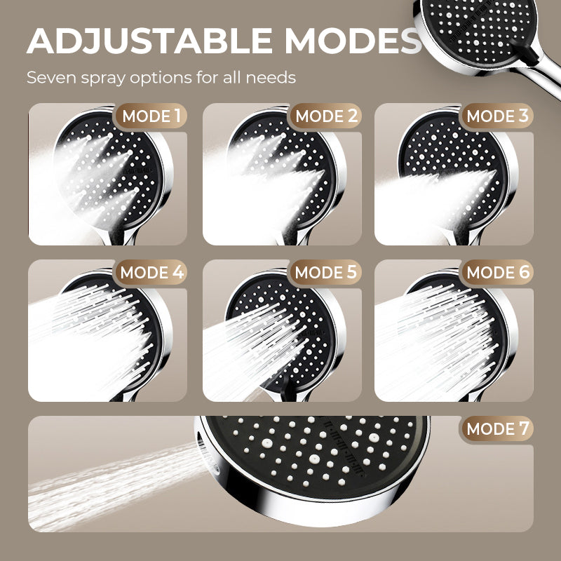 🚿 High-Pressure Adjustable Rainfall Shower Head – 360° Tilt 💧